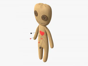 Voodoo Doll Fabric with Pins 3D Model
