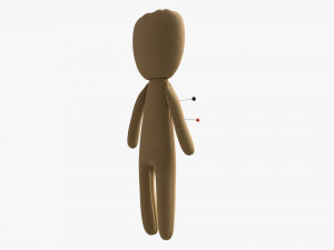 Voodoo Doll Fabric with Pins 3D Model