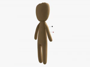 Voodoo Doll Fabric with Pins 3D Model