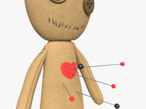 Voodoo Doll Fabric with Pins 3D Model
