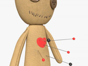 Voodoo Doll Fabric with Pins 3D Model