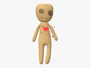 Voodoo Doll Fabric with Pins 3D Model