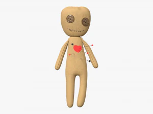 Voodoo Doll Fabric with Pins 3D Model