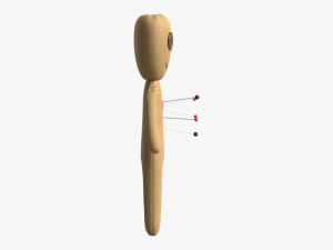Voodoo Doll Fabric with Pins 3D Model