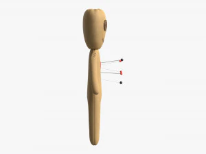 Voodoo Doll Fabric with Pins 3D Model