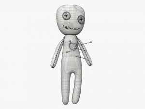 Voodoo Doll Fabric with Pins 3D Model