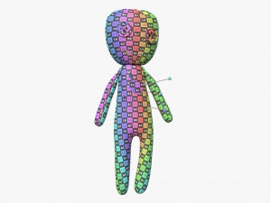 Voodoo Doll Fabric with Pins 3D Model