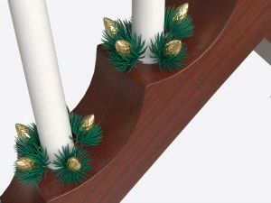 Advent 7-light Candlestick Arc 01 3D Model