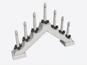 Advent 7-light Candlestick Arc 01 3D 모델
