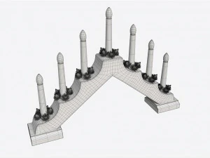 Advent 7-light Candlestick Arc 01 3D Model