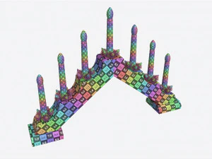 Advent 7-light Candlestick Arc 01 3D Model