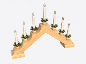 Advent 7-light Candlestick Arc 02 3D Model