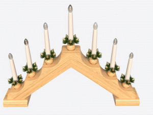 Advent 7-light Candlestick Arc 02 3D Model