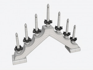 Advent 7-light Candlestick Arc 02 3D Model