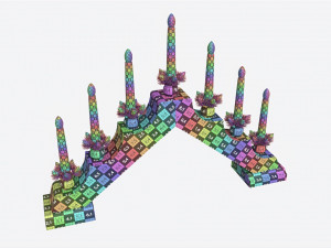 Advent 7-light Candlestick Arc 02 3D Model