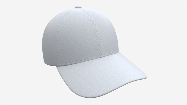 Baseball Cap Fabric Mockup White 3D Model .c4d .max .obj .3ds .fbx .stl .blend 