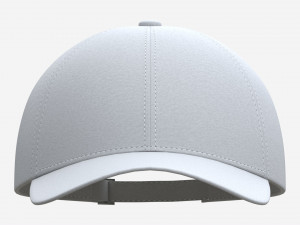 Baseball Cap Fabric Mockup White 3D Model