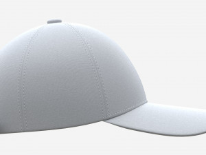 Baseball Cap Fabric Mockup White 3D Model