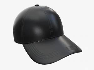 Baseball Cap Leather Mockup Black 3D मॉडल