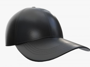 Baseball Cap Leather Mockup Black 3D-Modell