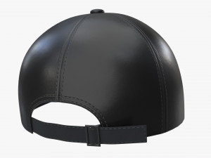 Baseball Cap Leather Mockup Black 3D-Modell