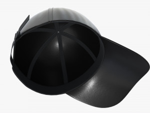 Baseball Cap Leather Mockup Black 3D-Modell