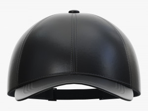 Baseball Cap Leather Mockup Black 3D-Modell