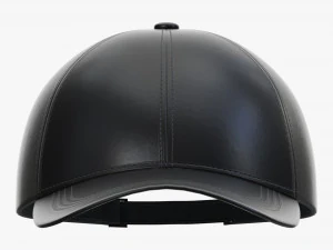 Baseball Cap Leather Mockup Black 3D Model