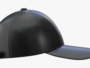 Baseball Cap Leather Mockup Black 3D-Modell