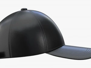 Baseball Cap Leather Mockup Black 3D Model
