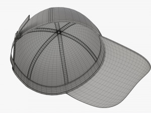 Baseball Cap Leather Mockup Black 3D-Modell
