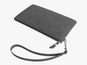 Fabric Wallet for Women with Wrist Strap 3D Model