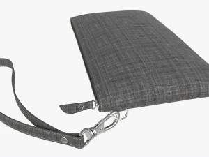 Fabric Wallet for Women with Wrist Strap 3D Model