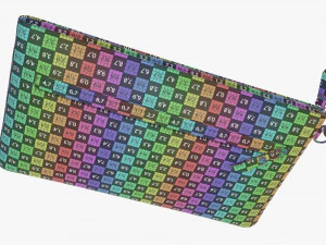 Fabric Wallet for Women with Wrist Strap 3D Model