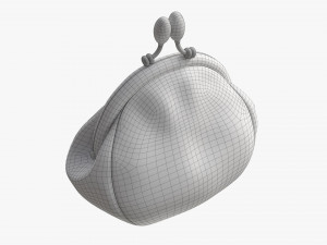 Female coin purse 02 with flowers 3D 모델