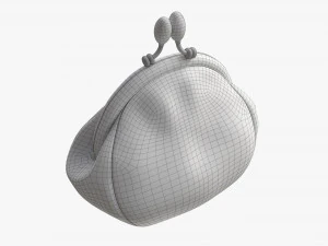 Female coin purse 02 with flowers 3D Model