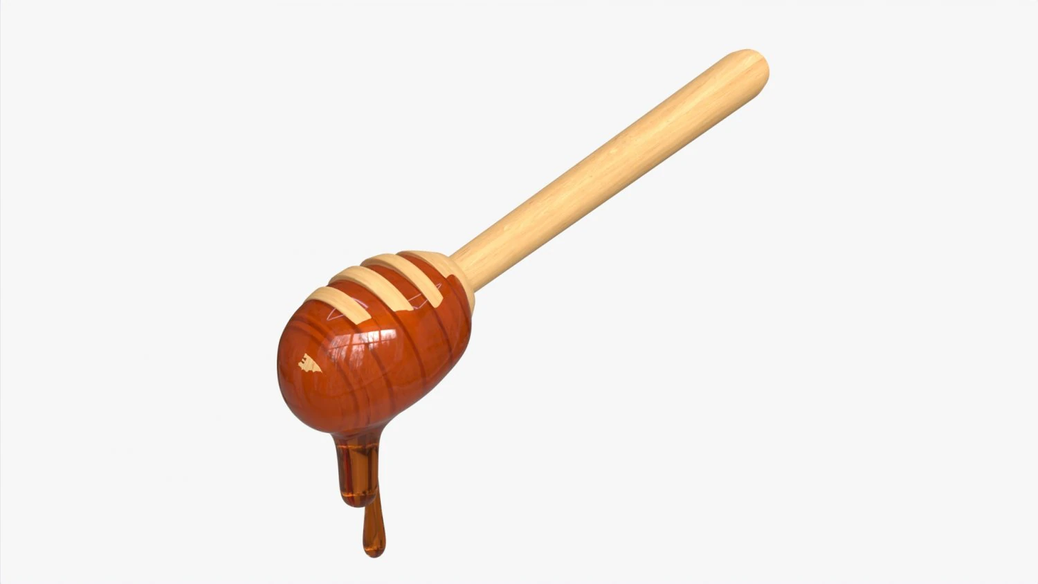 Honey Spoon Dripper with Honey 3D Model .c4d .max .obj .3ds .fbx .stl .blend 