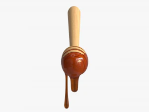 Honey Spoon Dripper with Honey 3D Model