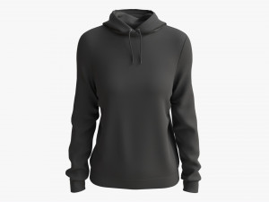 Hoodie for Women Mockup 01 Black 3D Model