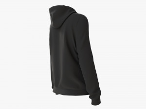 Hoodie for Women Mockup 01 Black 3D Модель