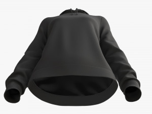 Hoodie for Women Mockup 01 Black 3D Модель