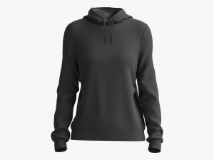 Hoodie for Women Mockup 01 Black 3D Модель