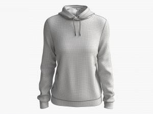 Hoodie for Women Mockup 01 Black 3D Модель