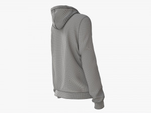 Hoodie for Women Mockup 01 Black 3D Модель
