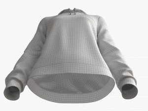 Hoodie for Women Mockup 01 Black 3D Модель