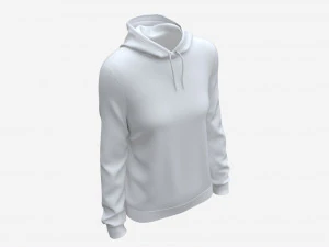 Hoodie for Women Mockup 01 White 3D Model