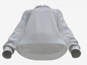 Hoodie for Women Mockup 01 White 3D Model