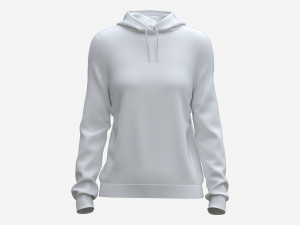 Hoodie for Women Mockup 01 White Model 3D