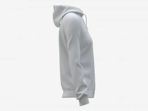 Hoodie for Women Mockup 01 White 3D Model