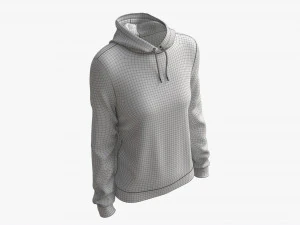 Hoodie for Women Mockup 01 White 3D Model